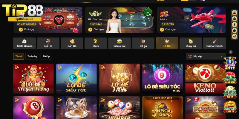 Giới thiệu tổng quan sảnh cược xổ số tại Tip88